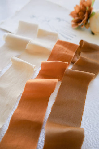 Handmade 1.5" Chiffon Silk-Like Ribbon, Chic Terracotta