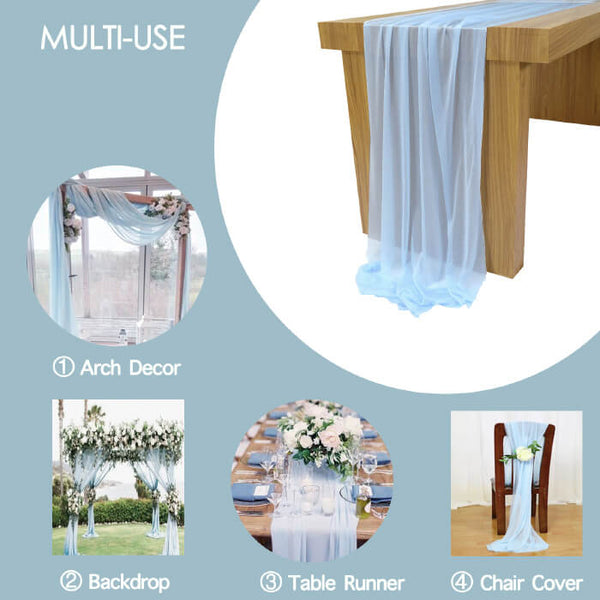 baby blue table runner for wedding decor