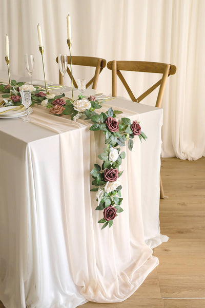 5FT Flower Garland in Elegant Dusty Rose & Mauve