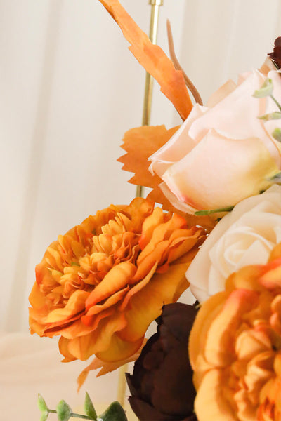 Passionate Burnt Orange Deluxe Artificial Flowers Box