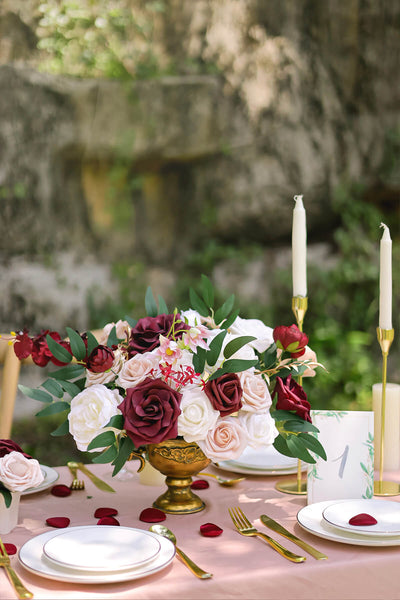 Romantic Marsala Deluxe Artificial Flowers Box Set