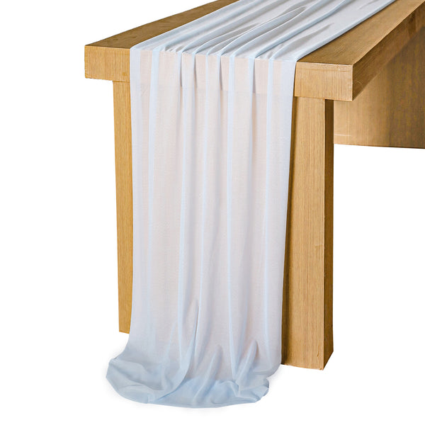 baby blue chiffon table runner