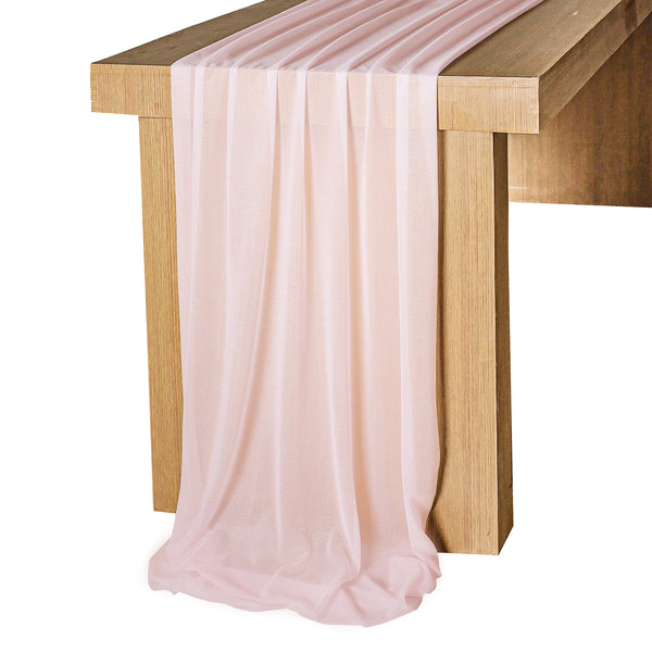 chiffon blush table runner