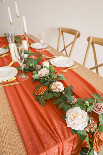 10 Feet Terracotta Chiffon Table Runner