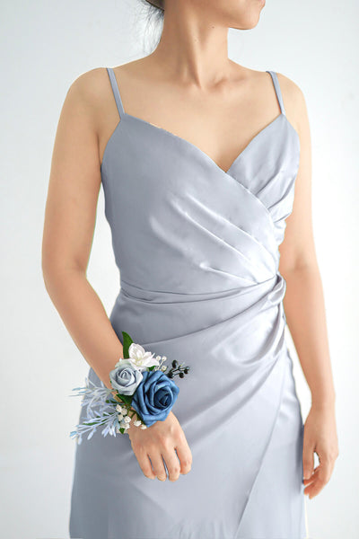 Shoulder / Wrist Corsage in French Dusty Blue, Set of 6