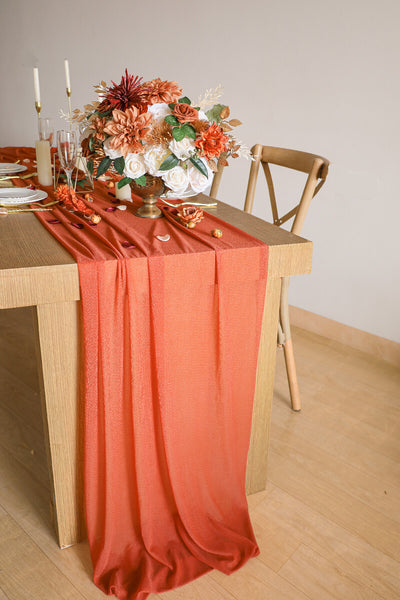 10 Feet Terracotta Chiffon Table Runner