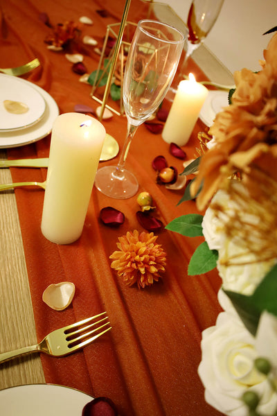10 Feet Terracotta Chiffon Table Runner