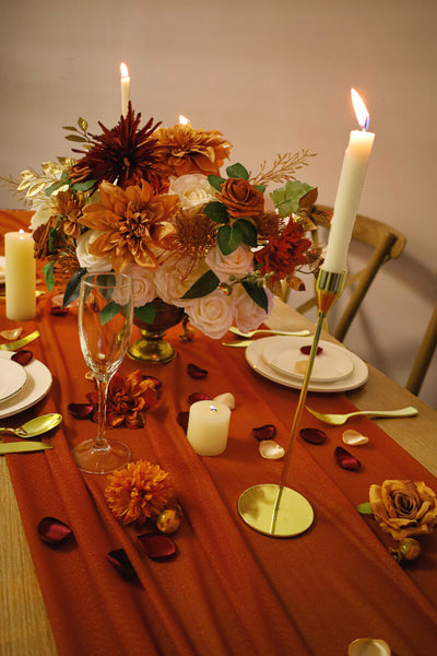 10 Feet Terracotta Chiffon Table Runner