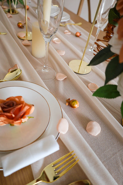 10 Feet Champagne Chiffon Table Runner