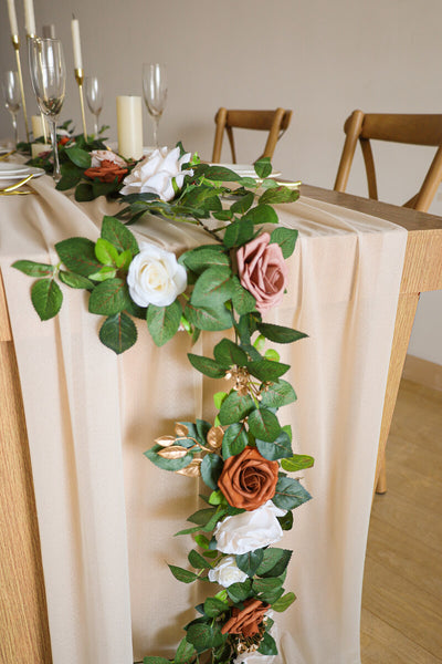 10 Feet Champagne Chiffon Table Runner