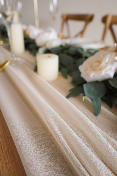10 Feet Champagne Chiffon Table Runner