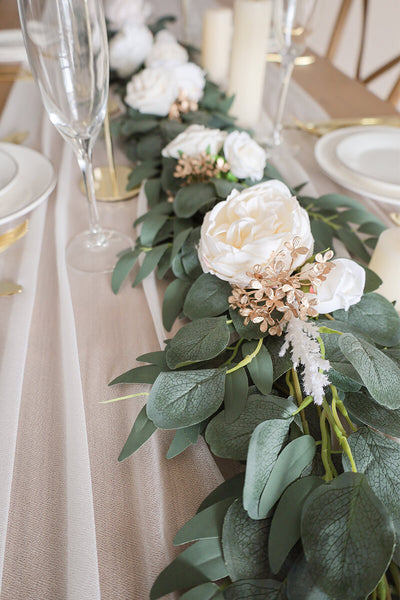 10 Feet White Chiffon Table Runner