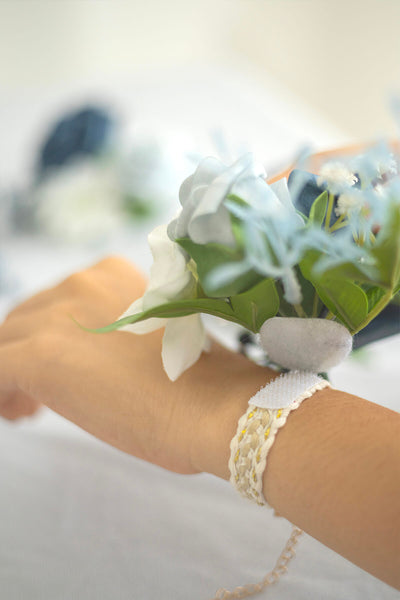 Shoulder / Wrist Corsage in French Dusty Blue, Set of 6