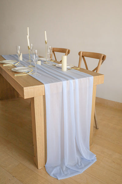 10 Feet Baby Blue Chiffon Table Runner