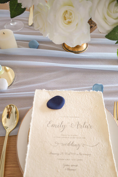 10 Feet Baby Blue Chiffon Table Runner