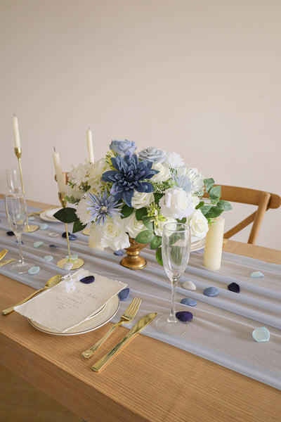 10 Feet Baby Blue Chiffon Table Runner