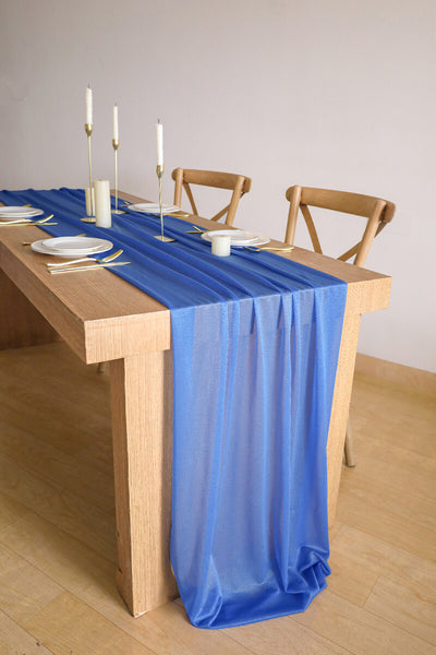 10 Feet Royal Blue Chiffon Table Runner