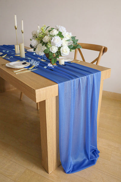 10 Feet Royal Blue Chiffon Table Runner