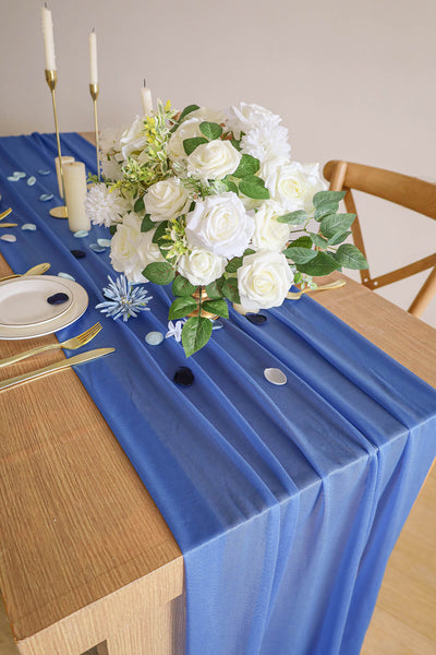 10 Feet Royal Blue Chiffon Table Runner