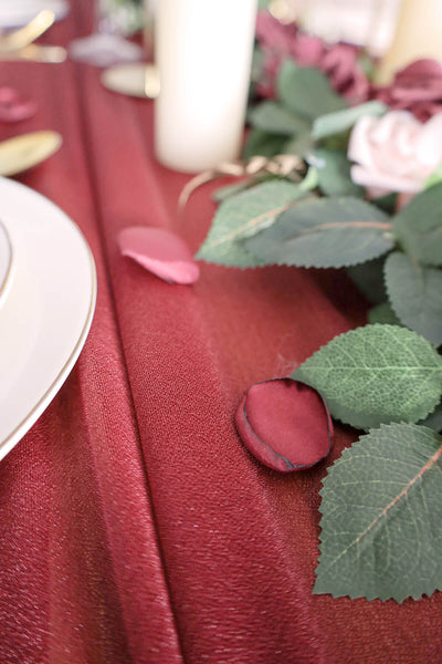 10 Feet Burgundy Chiffon Table Runner