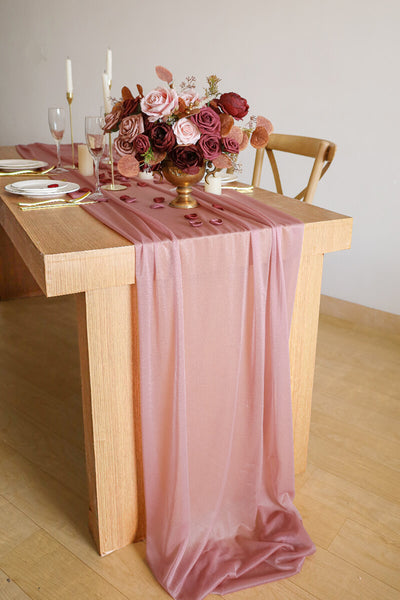 10 Feet Mauve Chiffon Table Runner