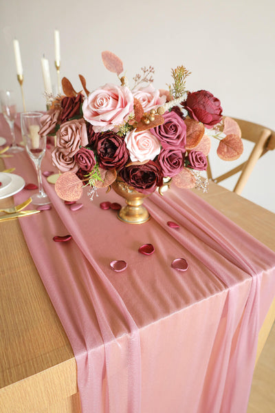 10 Feet Mauve Chiffon Table Runner