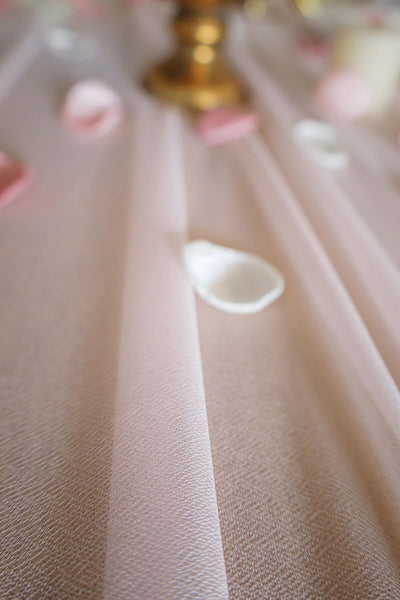 10 Feet Blush Chiffon Table Runner