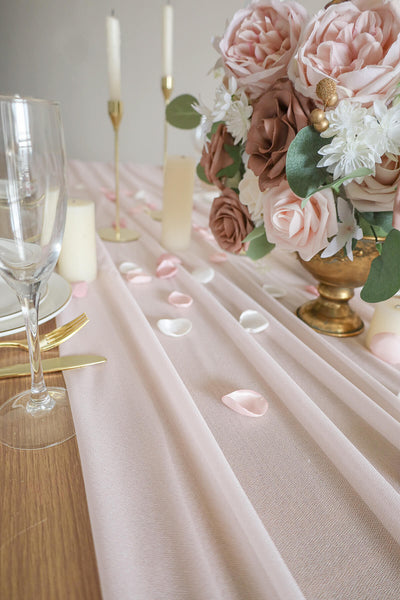 10 Feet Blush Chiffon Table Runner