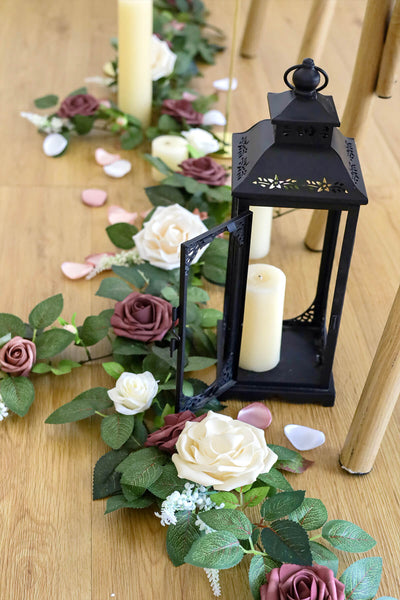 5FT Flower Garland in Elegant Dusty Rose & Mauve