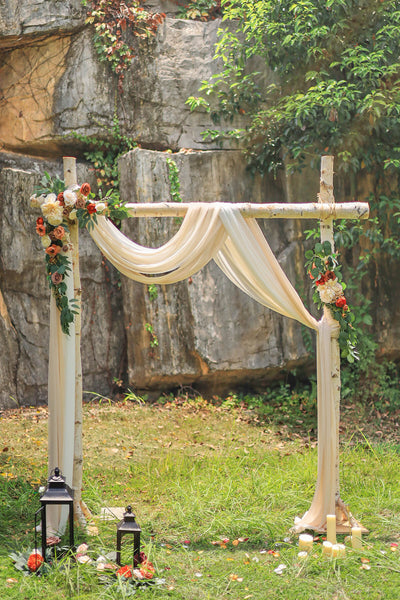 Sheer Wedding Arch Draping 30"w x 6.5Yards (Set of 3) - Nude