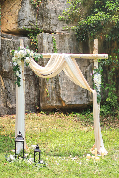 Sheer Wedding Arch Draping 30"w x 6.5Yards (Set of 3) - Nude