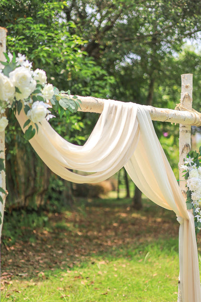 Sheer Wedding Arch Draping 30"w x 6.5Yards (Set of 3) - Nude
