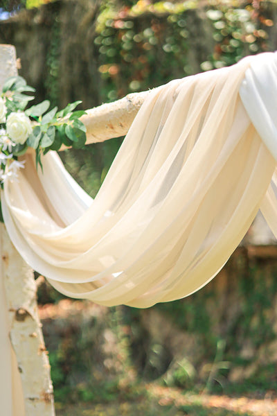Sheer Wedding Arch Draping 30"w x 6.5Yards (Set of 3) - Nude