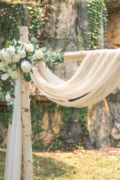 Sheer Wedding Arch Draping 30"w x 6.5Yards (Set of 3) - Nude