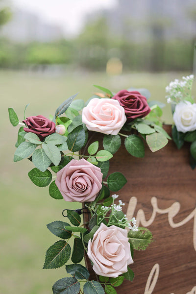 5FT Flower Garland in Elegant Dusty Rose & Mauve