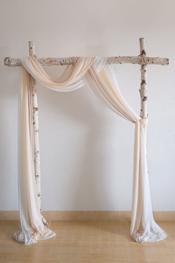 Sheer Wedding Arch Draping 30w x 6.5Yards (Set of 3) - Nude