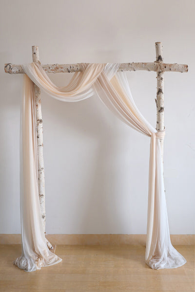 Sheer Wedding Arch Draping 30"w x 6.5Yards (Set of 3) - Nude