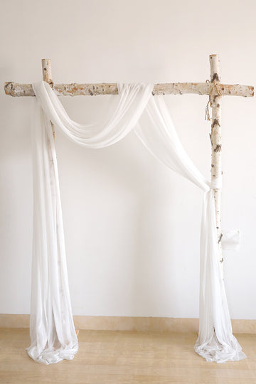 Sheer Wedding Arch Draping 30w x 6.5Yards (Set of 2) - White