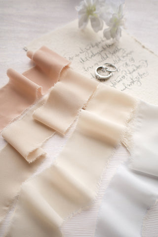 Handmade 1.5" Chiffon Silk-Like Ribbon, Ballet Nude