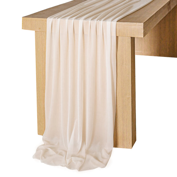 Lookein champagne chiffon table runner