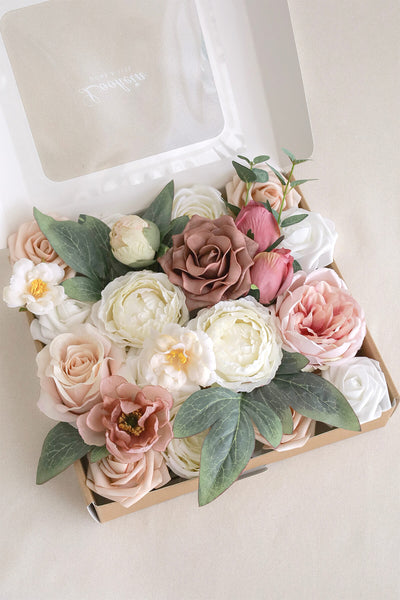 French Dusty Rose Deluxe Artificial Flowers Box