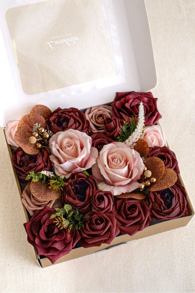 Classic Burgundy Deluxe Flowers Box