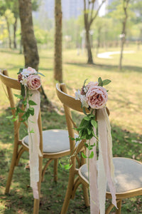 Set of 8 Chair Flowers - Dusty Rose