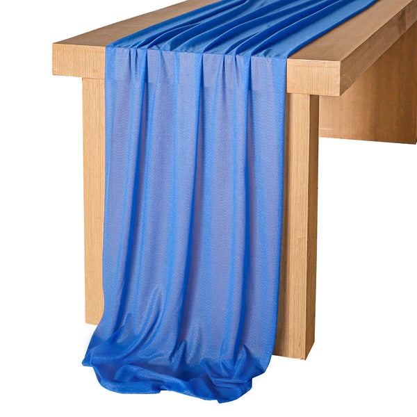 10ft royal blue chiffon table runner for table linen decor