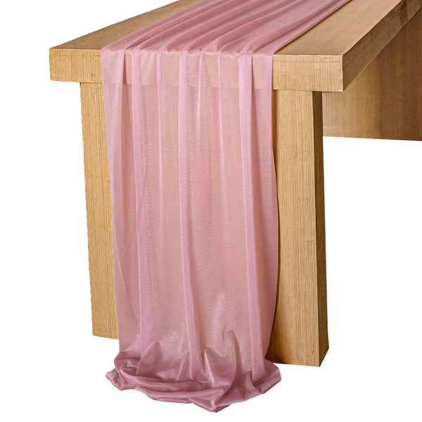 10ft mauve chiffon table runner for wedding table decoration