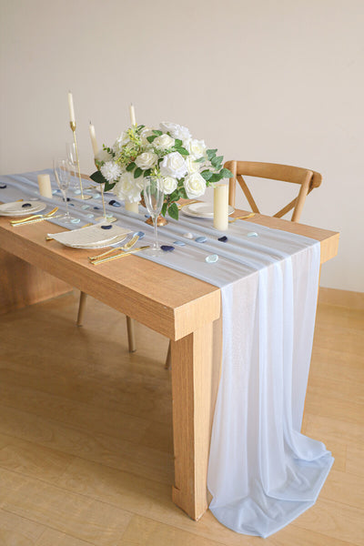 10 Feet Baby Blue Chiffon Table Runner