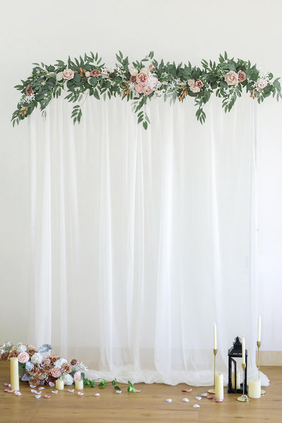 Sheer Backdrop Curtain Panels 5ft x 10ft (Set of 2) - White