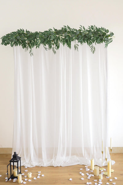 Sheer Backdrop Curtain Panels 5ft x 10ft (Set of 2) - White