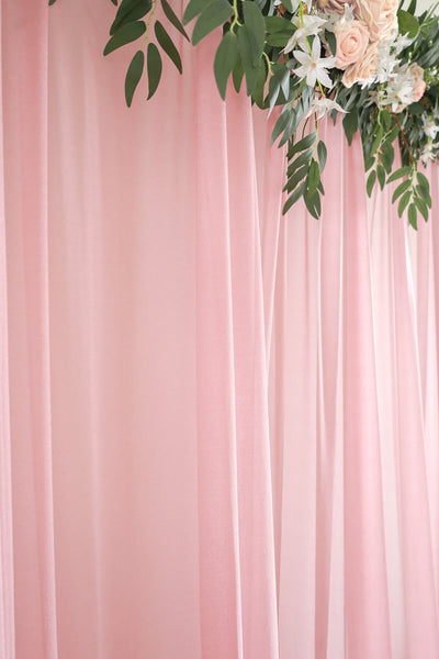 Sheer Backdrop Curtain Panels 5ft x 10ft (Set of 2) - Dusty Rose