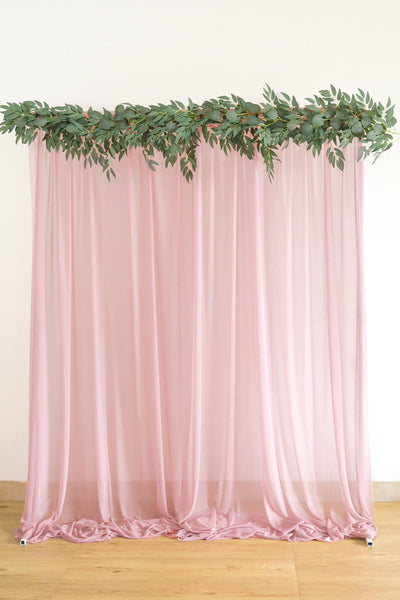 Sheer Backdrop Curtain Panels 5ft x 10ft (Set of 2) - Dusty Rose